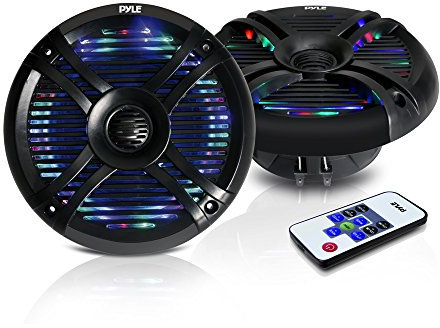 Pyle Altoparlanti Marini 16,5 Centimetri Doppio Impermeabile, Speaker 250 Watt, Casse Audio Esterne/Auto/Barca con LED, Sistema Stereo Impermeabile, Cavi e Griglie