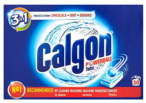 Calgon 4-in-1 Washing Machine Cleaner and Water Softener Tablets, Removes Limescale & Odours, Deep Clean, 30 Tablets