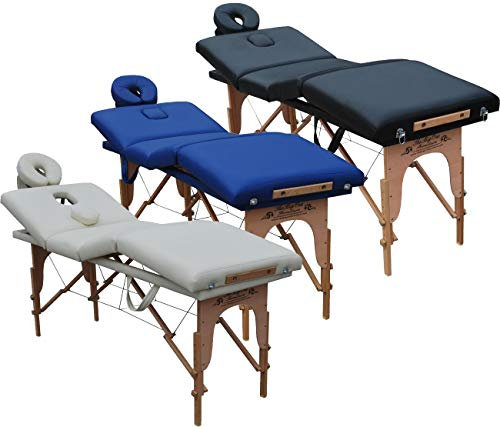 Beltom® LETTINO MASSAGGIO 4 ZONE LEGNO LETTINI PER DA MASSAGGI PIEGHEVOLI GRAN LUSSO NUOVO FISIOTERAPIA FISIOTERAPISTA TATTOO TATUAGGI RELAX - Nero