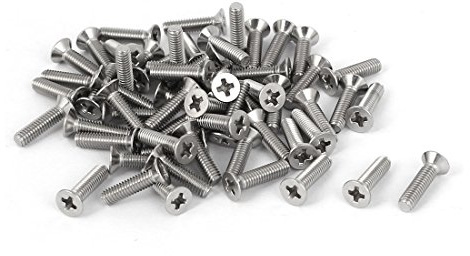 sourcing map 60 Stück Phillips Senkkopfschrauben M2.5 x 10mm 316 Edelstahl Senkkopf Kreuzkopf Maschinenschrauben