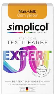 simplicol Textilfarbe expert Mais-Gelb | Perfekt zum Batiken und für kreative DIY-Projekte | Einfache Anwendung | Farbpulver | 150 g