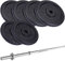 ScSPORTS® Langhantel Set - 18/28/40/50 kg, inkl. Langhantelstange 30mm, 120/160cm, Gewichte, Gusseisen, Sternverschluss - Langhantelset, Hantelset (50 kg (4 x 10 + 2 x 5))