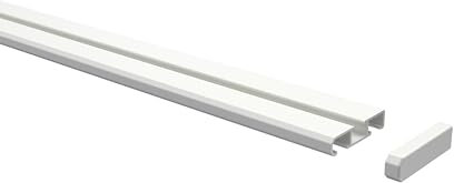 Interdeco Gardinenschienen Weiß 1-/2-läufige Vorhangschienen aus Aluminium, Slimline, 480 cm