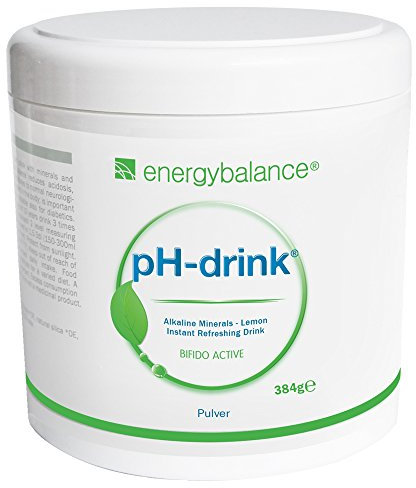 EnergyBalance pH-drink - Pulver Bifido Active Lemon Basengetränk - Spurenelemente, Mineralien, Zitronengeschmack - Säure-Basen Ausgleich - Vegan, Natürlich, ohne Zusätze - 384 g