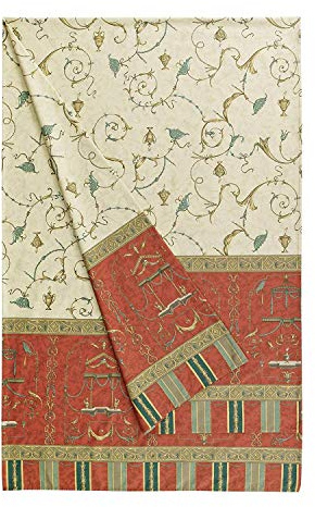 Bassetti Oplontis V8 Einrichtungstuch aus Baumwolle in der Farbe Beige-Rot 350 x 270 cm/ 9233651