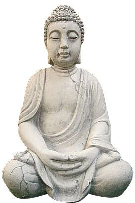 Buddha ca. 50 cm H sitzend, Figur aus Steinguss, Frostfest,