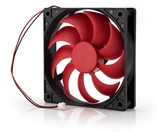 Neuftech 120mm x 120mm x 25mm DC 12V 1.92W 2,5 Broches Ventilateur de Refroidissement Carre pour Le châssis de l'ordinateur Noir Rouge
