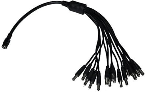 BW DC 1 Female to 16 Male Power Splitter Adapter Cables For CCTV Camera
