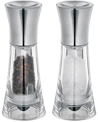 KÜCHENPROFI Mühlenset New York 2-tlg., Salz- und Pfeffermühle, 13 cm | Hochwertiges Keramikmahlwerk, einstellbarer Mahlgrad, für Salz, Pfeffer und getrocknete Kräuter geeignet