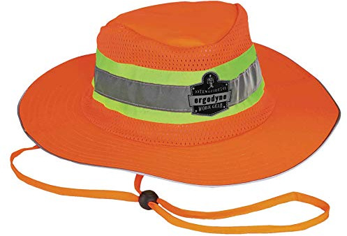 Ergodyne GloWear 8935 High Visibility Reflective Ranger Sun Hat,Orange, Large/X-Large