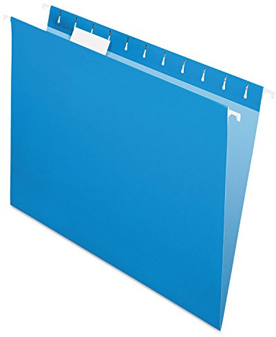 Pendaflex Återvunna hängande mappar, brevstorlek, blå, 1/5 skärning, 25/BX (81603)