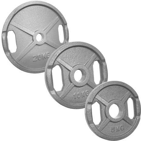 POWER-XTREME Hantelscheibe | Gewichtsscheibe mit 2 Grifflöchern | 50mm/51mm | Gusseisen (40kg)