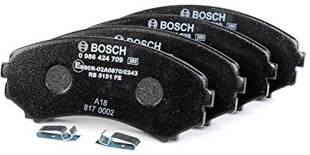 Bosch BP422 - Pastiglie Freni Auto, Delantero - Calidad Bosch - Reducción de Ruido y Polvo - Certificación ECE-R90 - Sin Cobre - 1 Juego de 4 Pastillas