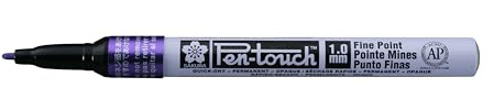 SAKURA Pen-Touch Fine Purple Marker - Writes on Cardstock, Plastic, Wood, Glass, Porcelain, Metal - Ideal for Industrial Marking - Fibre Nib & Pigment Ink - 1 mm Line Width