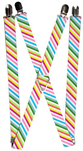 Buckle-Down womens Buckle-down - Stripes Suspenders, Multicolor, One Size US
