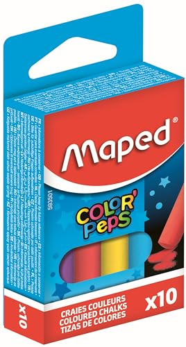 MAPED Craies pour tableau COLOR'PEPS ronde assorties Etui de 10
