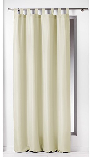 Douceur D'Intérieur - 1600523, Tenda Con Passanti , 140 X 260 Cm , Essentiel , Poliestere Unito , Beige