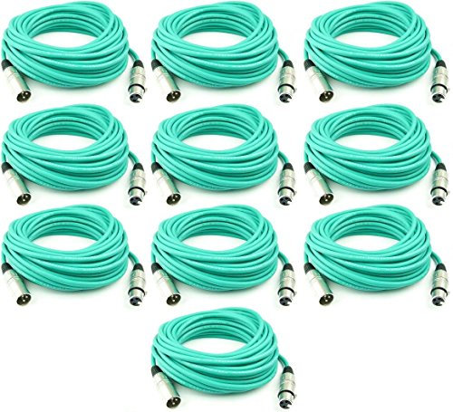 Adam Hall Cables K3MMF Mikrofonkabel XLR female auf XLR male DMX Autio Kabel 3 pol polig (10 m, Grün, 10)