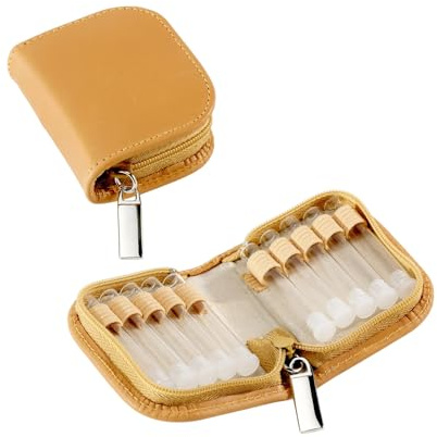 MV-Versand Globulitasche mit 10 Gläsern, Taschenapotheke, Notfallapotheke (Leder Natur)