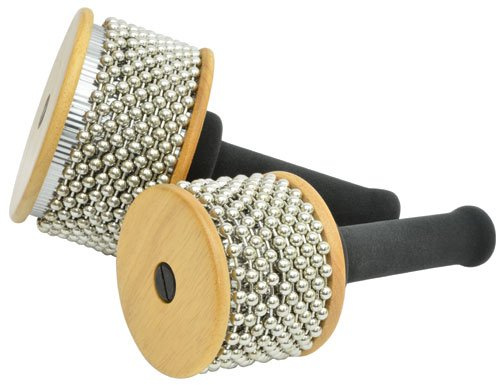 Z9V24 - MUSICAL INSTRUMENT WOODEN AFUCHE CABASA 190 x 110MM WITH CHROMED BEADS PERCUSSION