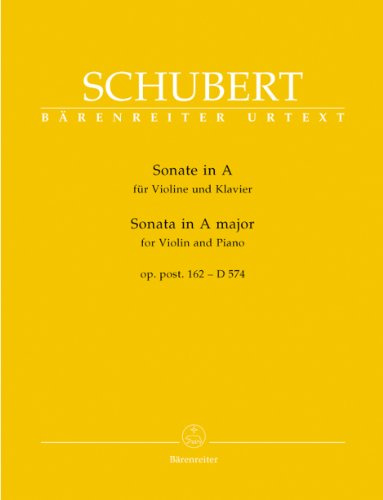 Sonate La Majeur Opus Posthume 162 D574 --- Violon/Piano