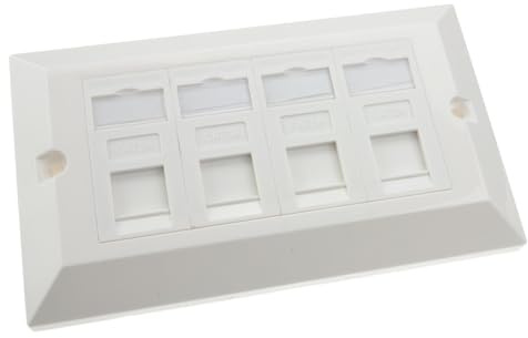 RJ45 Face Plate Wall Sockets Cat5E Quad 4 Port with Euro Module Jacks 2G