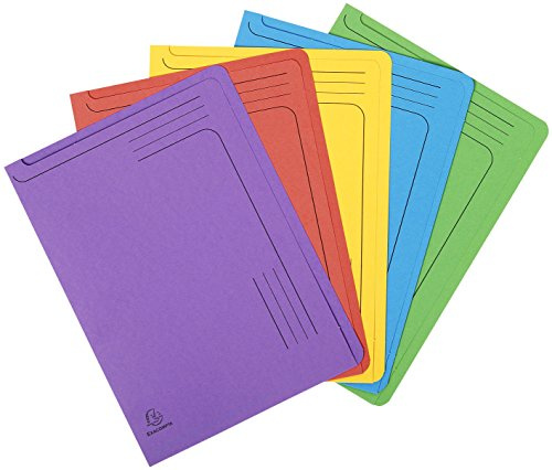 Exacompta - Ref 48000E - Forever Collection - Slip File - 220 x 310mm in Size, Suitable for A4 Documents, 290gsm Recycled Board - Assorted Colours (Pack of 5)