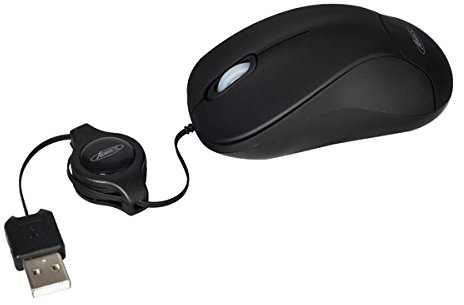 Advance S-D58-BK Souris optique filaire USB Cable USB rétractable 0,8 m 1000 dpi 3 boutons Noir