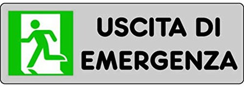 Cartelli segnaletica adesivi Pubblicentro uscita di emergenza (a sinistra) 15909010ADB0150X0050