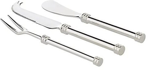 Edzard Set da 3 Posate, Argento Placcato e antiossidante, Lunghezza 16 cm