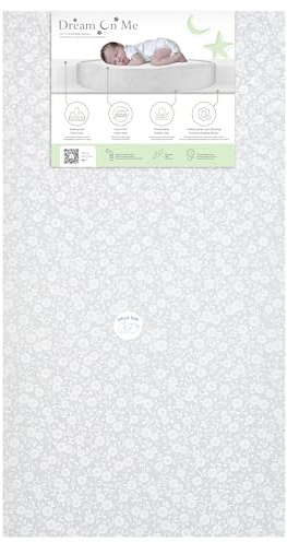 Dream On Me Dreamland Orthopedic Firm Fiber Crib and Toddler Bed Mattress, Greenguard Gold and JPMA Certified, Waterproof Vinyl Cover, Dual-Sided Mattress, Grey, Made In The U.S.A