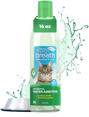 TropiClean Fresh Breath for Cats | Cat Dental Care and Teeth Cleaning | Breath Freshener | Water Additive for Cats | Made in the USA | 473 ml