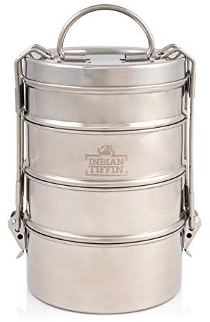4 Tier Indian-Tiffin Stainless Steel Medium Tiffin Lunch Box