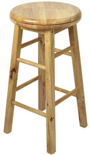 Chef Vida Modern Breakfast Bar Stool, 360 Swivel Kitchen Counter Home Bar Seat, Solid Wood (1, Pine)