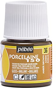 Pebeo Porcelaine 150 - Pittura per Porcellana, flacone da 45 ml, Confezione da 5, Colore: Marrone Ambra