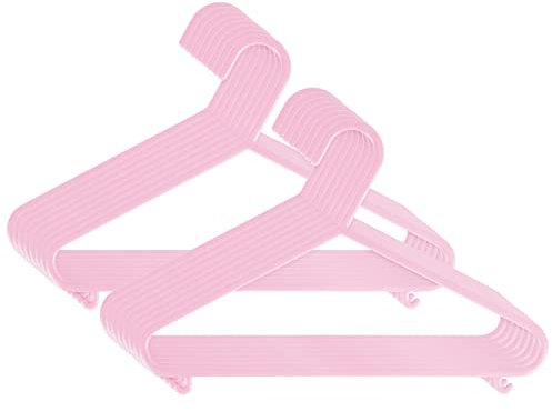 grucce appendiabiti bieco bambino del bambino del bambino gancio ganci di plastica per la conservazione guardaroba lunghezza armadietto 29,5 centimetri, 16 pezzi, colore rosa, piccolo, ARTN 90.016.141