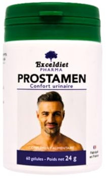 Exceldiet Pharma | Prostamen - Soutien Prostate & Confort Urinaire Homme - Formule Extrait de Sabal, Courge, Ortie, Pygeum | Pollen, Zinc, Magnésium | 60 gélules | Made in France