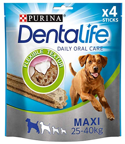 PURINA DENTALIFE Maxi snack per la cura dei denti per cani, riduce la formazione di tartaro, pollo, cani di taglia grande, confezione da 5 (5 x 142 g)