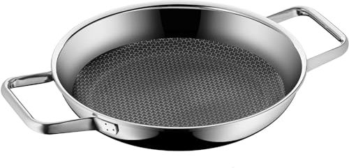 WMF Profi Resist Brat-/ Servierpfanne 24 cm Induktion, Mehrschichtmaterial beschichtet, Wabenstruktur, Edelstahlgriff, backofenfest