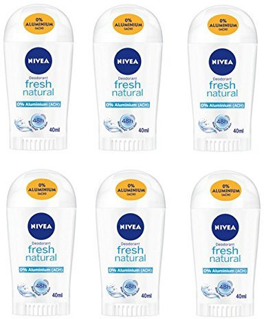 Nivea Desodorante en barra Fresh Natural, 6 unidades (40 ml).