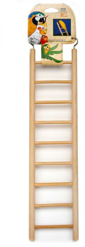 Penn-Plax 9-Step Wooden Bird Ladder | Easy to Install | Fun Exercise for Your Bird (BA115)