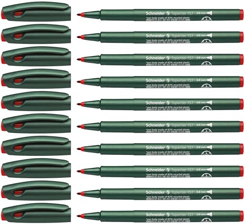 Schneider Topwriter 157 Faserschreiber (0,8 mm) 10er Packung rot