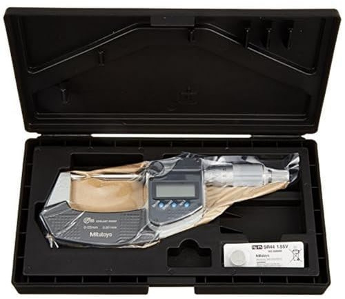 Mitutoyo Digitale Bügelmessschraube mit spitzen Messflächen IP65, 0-25 mm, 30° Spitze