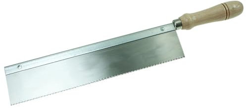 Dönges Feinsäge mit gebeiztem Hartholzheft | 250 mm langes geschränktes und geschärftes Sägeblatt | 161 g leicht | gerade Gehrungssäge