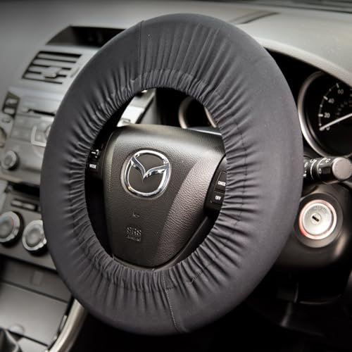 Disklok One Size Fits All Soft Stretch Fit Car Steering Wheel Protection Cover - Black