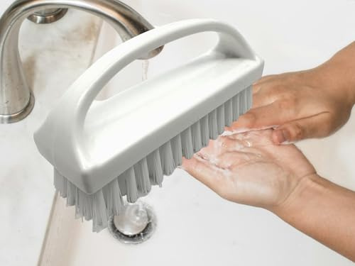 MAAJ HANDWASCHBÜRSTE MIT BÜGEL/Griff AUS Kunststoff Nylon Borsten - VEGAN - Made IN Germany