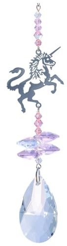 Crystal Fantasy Hanging Suncatcher - Rainbow Maker with 38mm Icicle Crystal - Unicorn