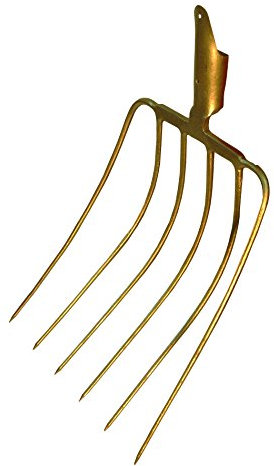 bauCompany24 Maisgabel 6 Zinken + Federdülle, Metall, L: 360 x B: 330 mm, ohne Stiel