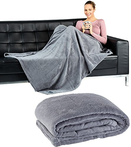 Wilson Gabor Microfaser Kuscheldecke: Weiche Mikrofaser-Kuscheldecke, 170 x 130 cm, 190 g/m², dunkelgrau (Mikrofaser Decke, Schlafdecke, Sessel)