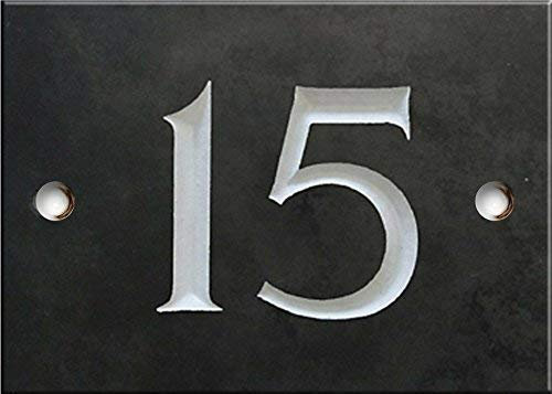 Engraved Slate House number sign - 1 to 99 (select your number here) - number 15 (Same Day Dispatch by 1st class Post!!!)